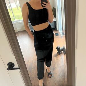 Black Velvet Jogger Pants